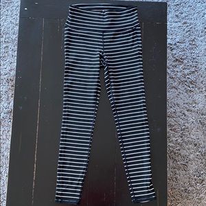 Athleta Black & White Striped Legging